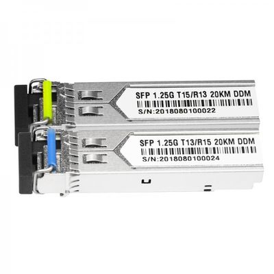 transmisor-receptor óptico bidireccional del conector los 20Km de 1.25G Lc solo